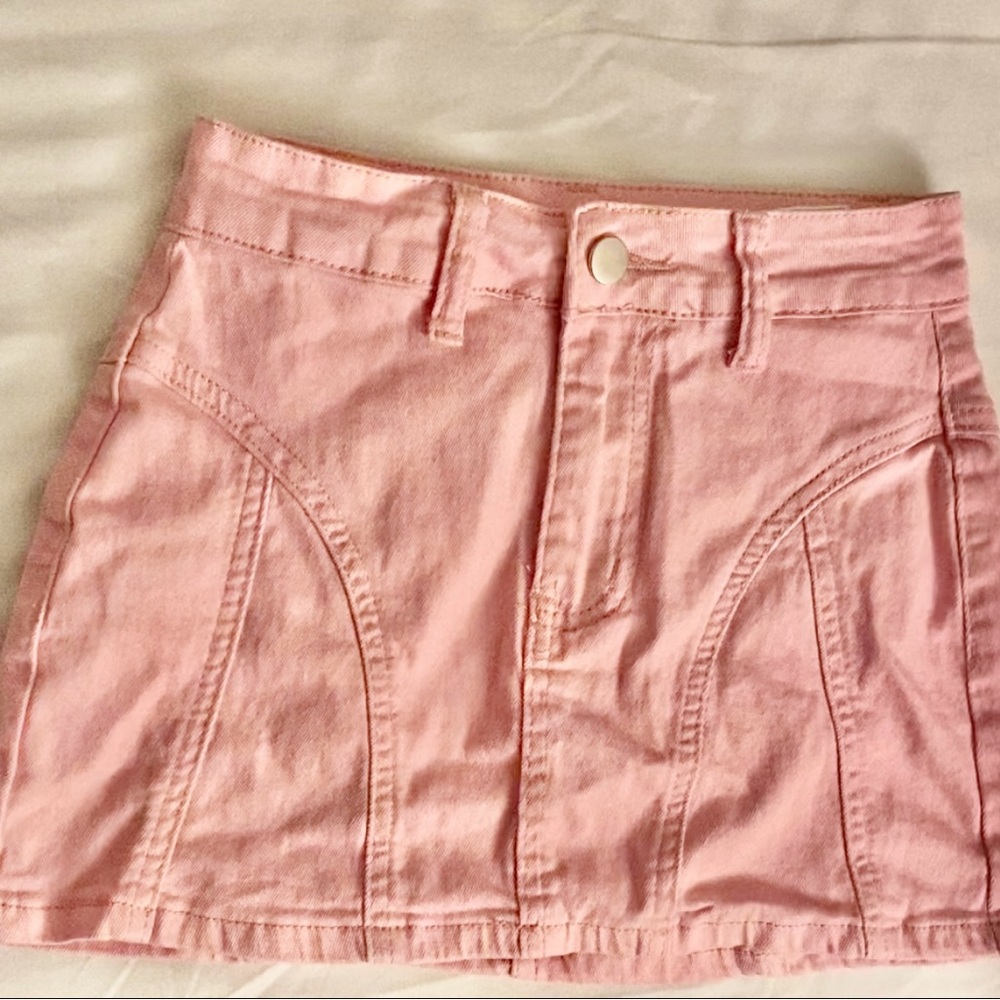 Pink mini skirt